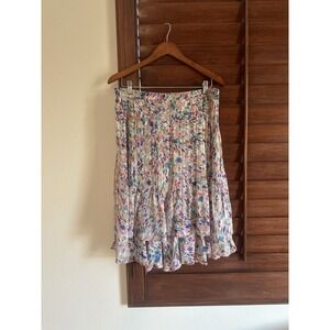 NWT Casual Studio Pleated Abstract Watercolor Skirt Size XL